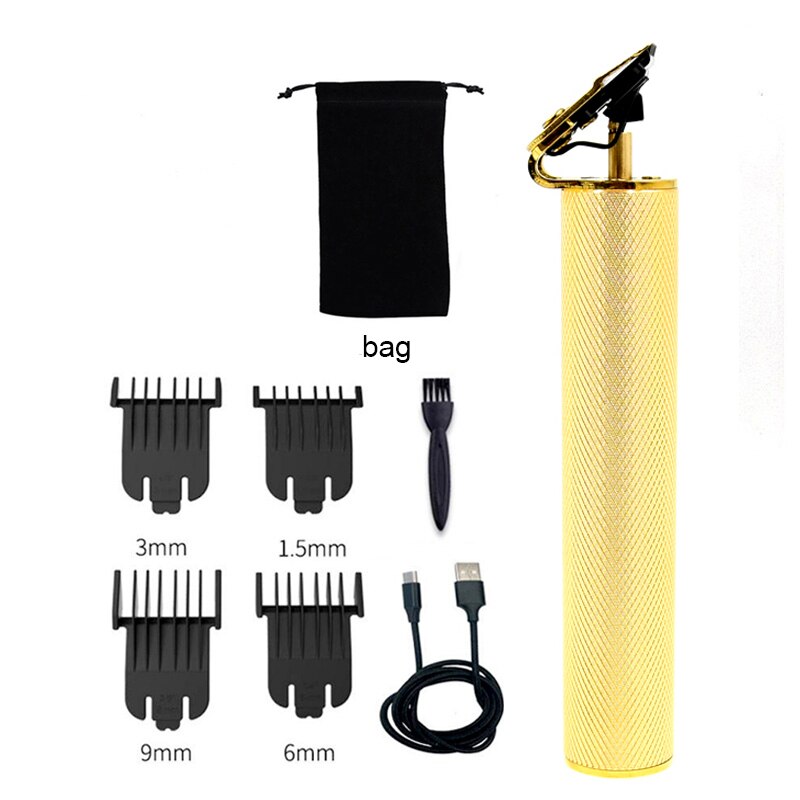 Kemei 1971 – tondeuse à cheveux sans fil tondeuse à barbe Pro li-outliner pour hommes, rasage à 0mm, finition USB, Machine de coupe de cheveux: Gold no box