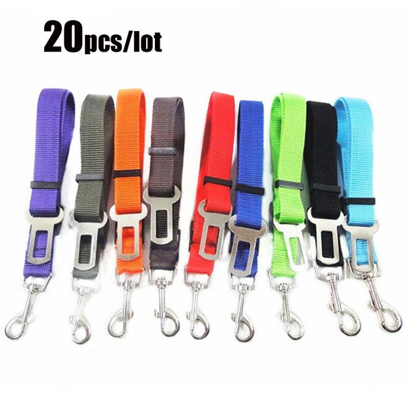 20 Stks/partij Hond Pet Autostoeltje Harnas Terughoudendheid Lead Leash Reizen Clip Honden Katten Levert Accessoires