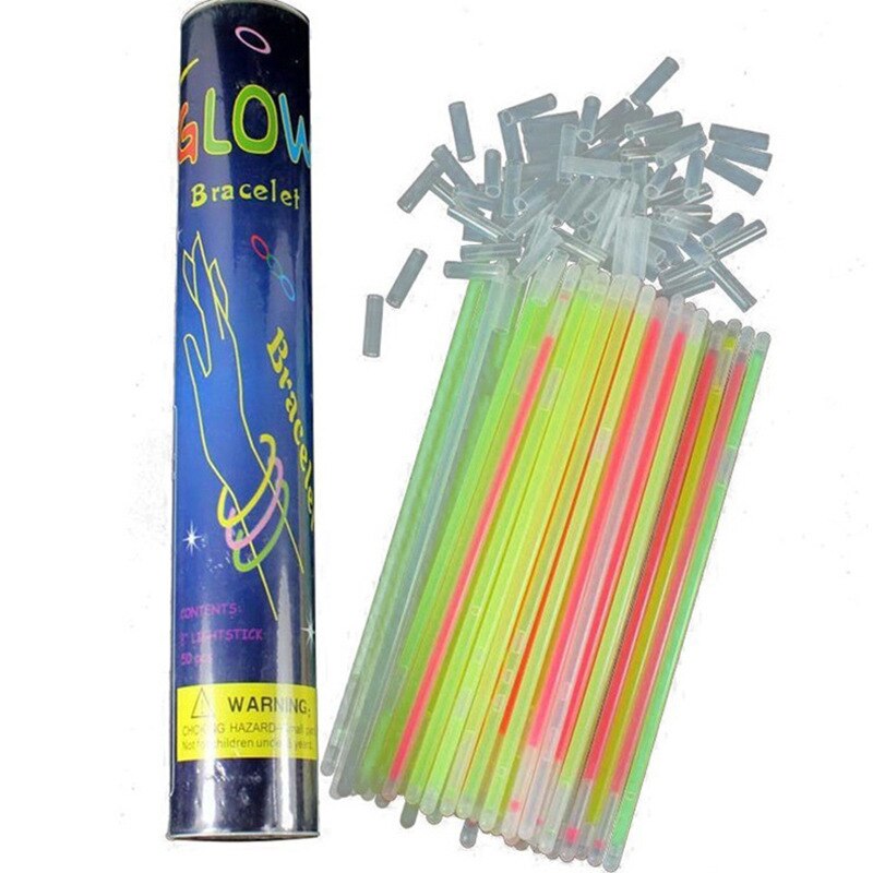100PCS/lot Superior Glow Sticks Bracelets Necklaces Party Fluorescent Neon Colors Xmas Party Wedding Decal decoration
