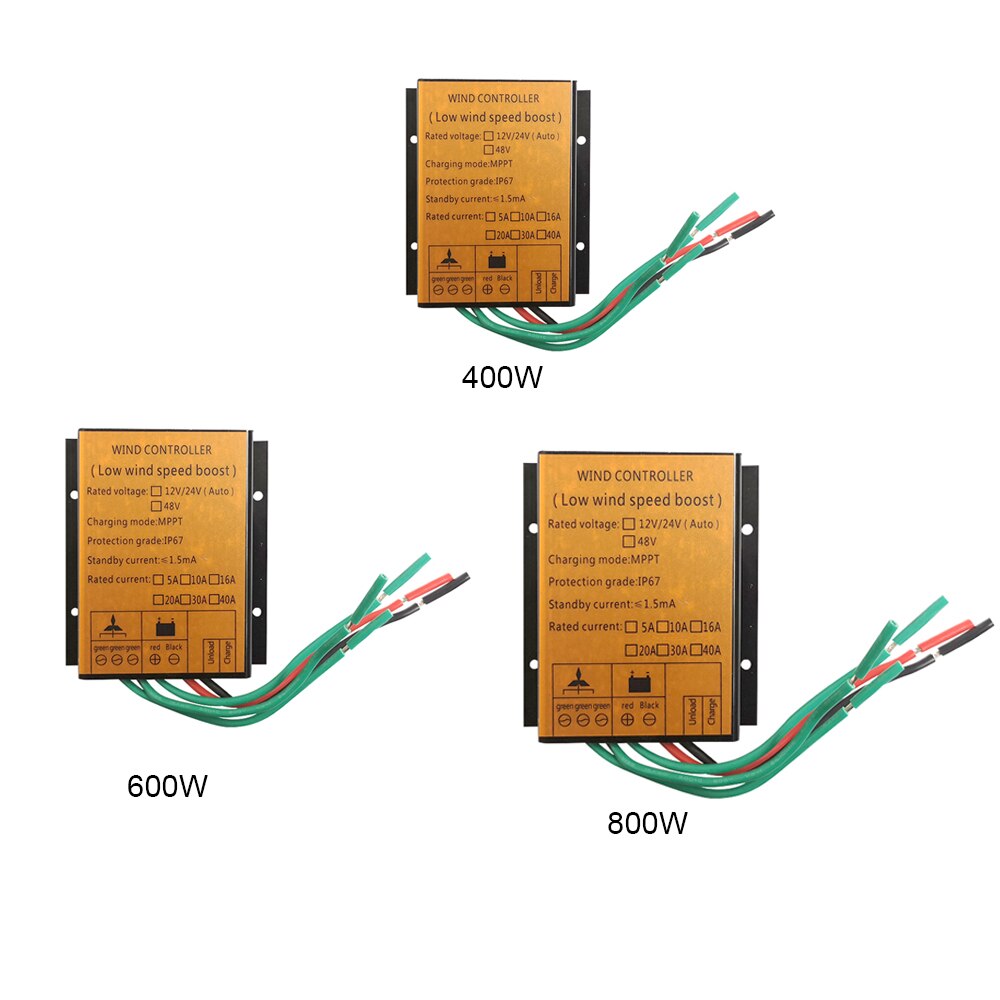 Auto Switchable Waterproof Wind Generator Controller DC 12/24V 800W MPPT Windturbine Generator Controller with LED light
