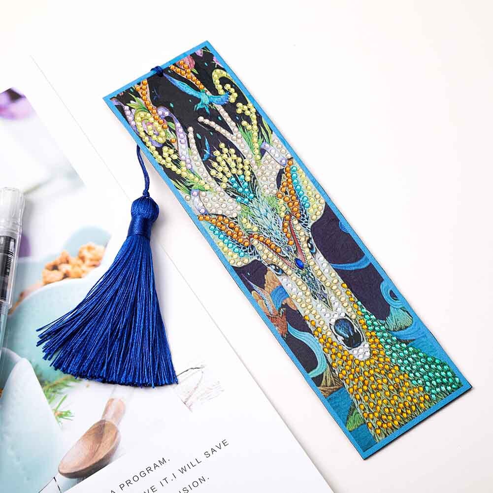5D Special Shaped Diamond Painting Leather Bookmark Diamond Embroidery Craft Tassel Book Marks DIY Crafts Christmas