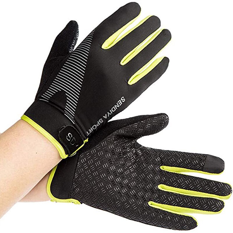 Guantes de entrenamiento de Palma protección completa y agarre Extra guantes de Fitness adecuados para entrenamiento de pesas ejercicios de Fitness: green / L