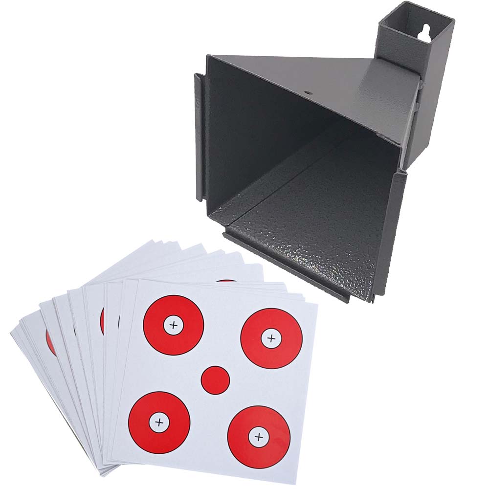 Grey Metal Pellet Trap Funnel-shape with 20 Counts Paper Targets Small 5.50 inch 14 cm: Blue