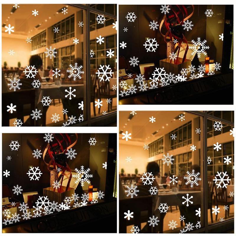 57pcs Sneeuwvlok Raamsticker Winter Muurstickers Kinderkamer Kerst Decoraties voor Huis Jaar Levert