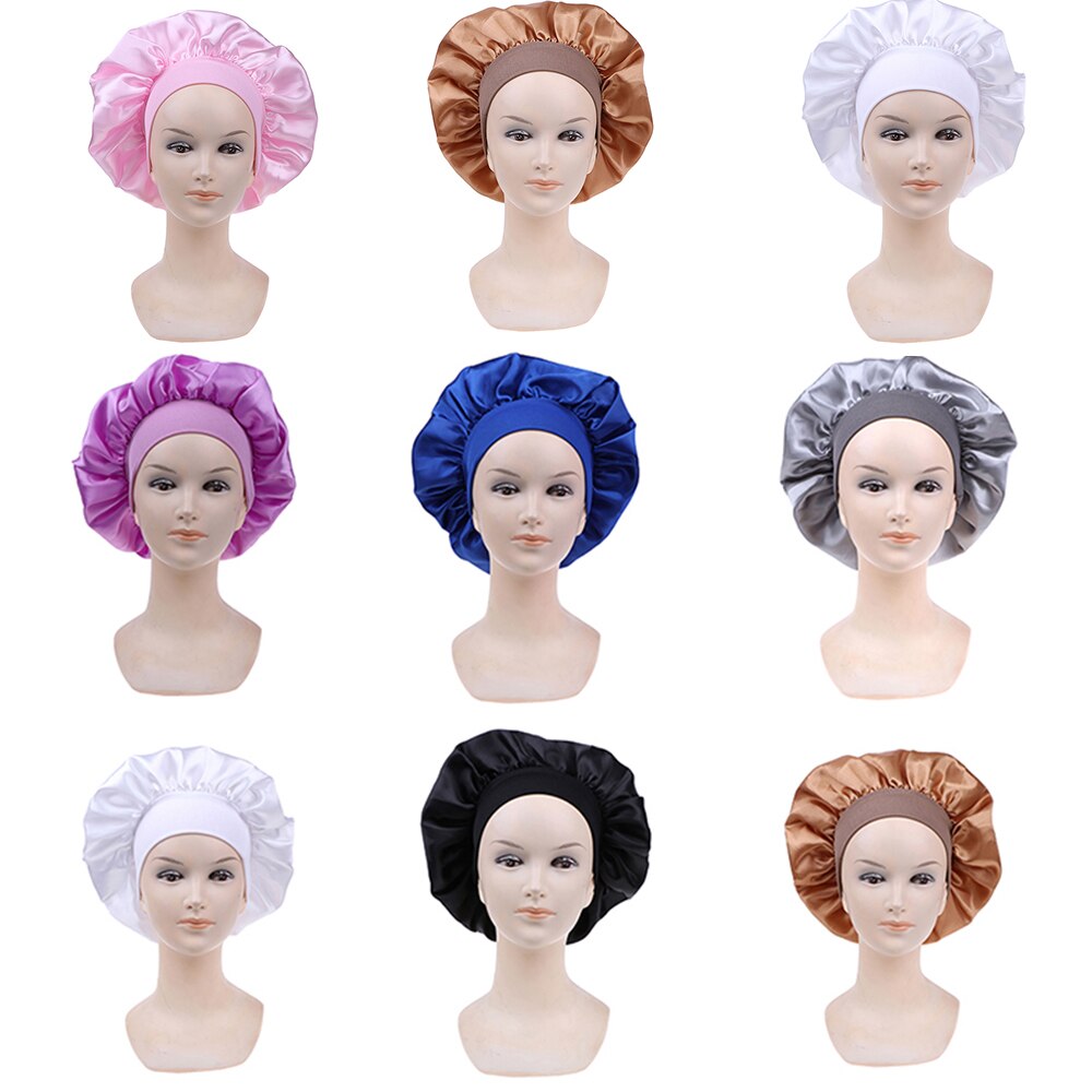 1pc Satin Sleeping Hat Night Sleep Cap Hair Care Bonnet Nightcap For Women Men Unisex Cap Bonnet