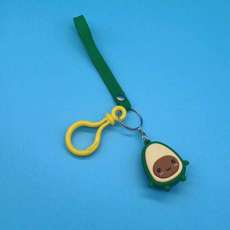 PVC souple Silcone Fruit avocat porte-clés cartable sac à main pendentif petits activité pratique: Laugh Cry