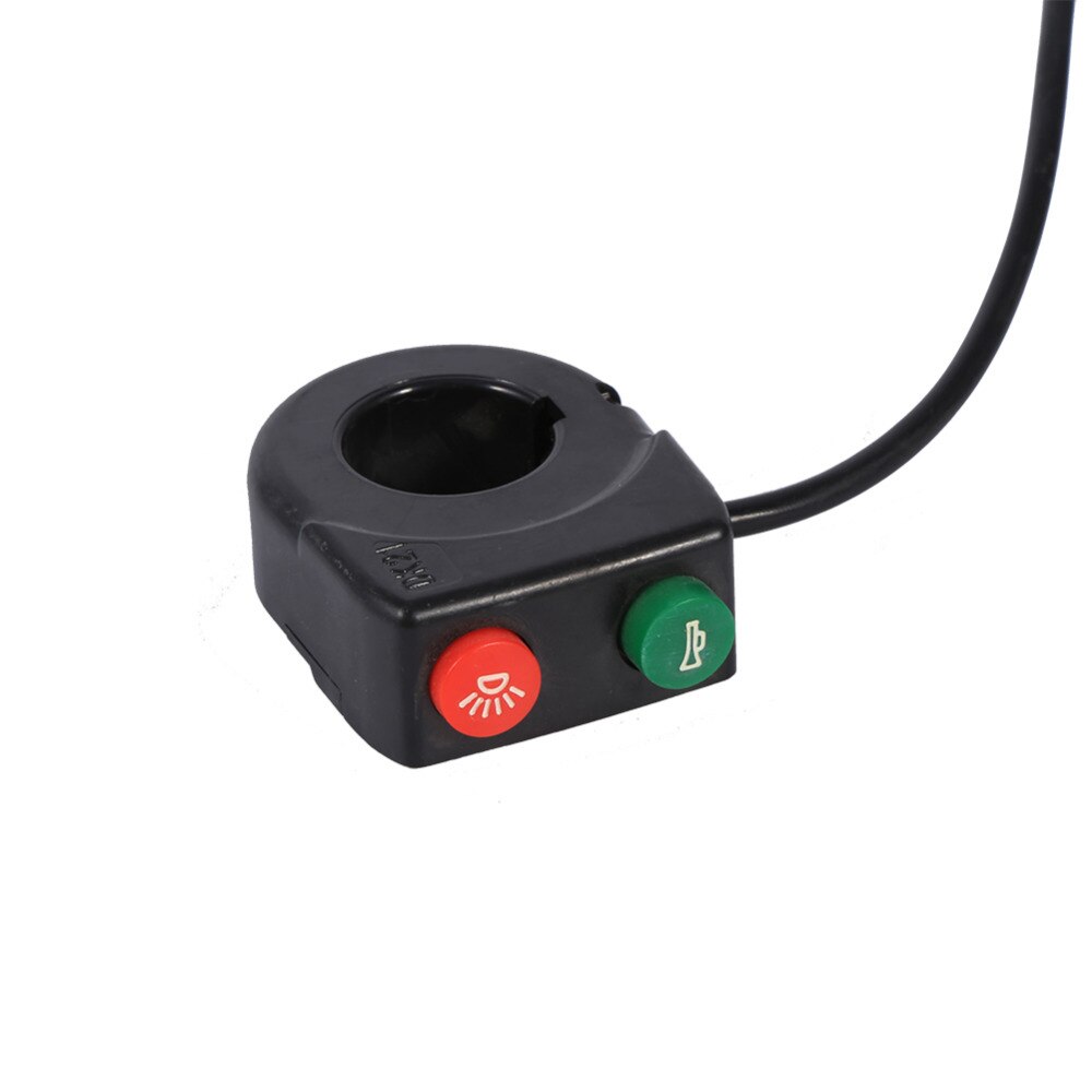 Interruptor de manillar de botón de encendido y APAGADO para faro de motocicleta, claxon para moto, 12V, negro