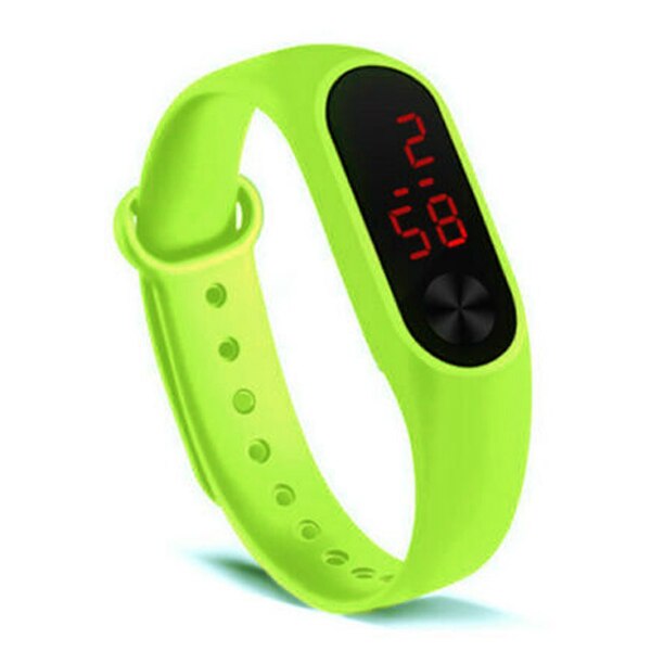 Silicone LED Display Waterproof Watch Digital Wristwatch Kids Students LXH: Mint Green