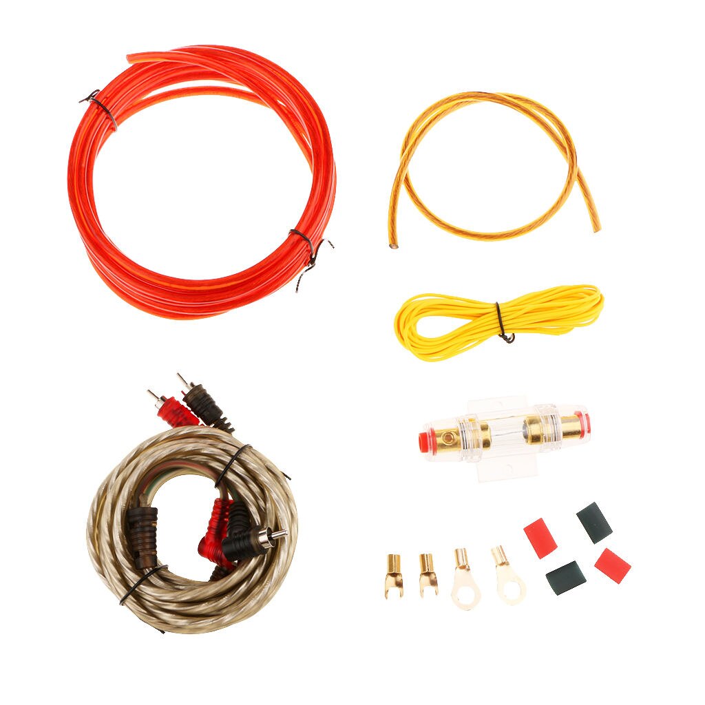 Car Amplifier Wiring Kit Audio Subwoofer Sub Power AMP RCA Cable AGU FUSE
