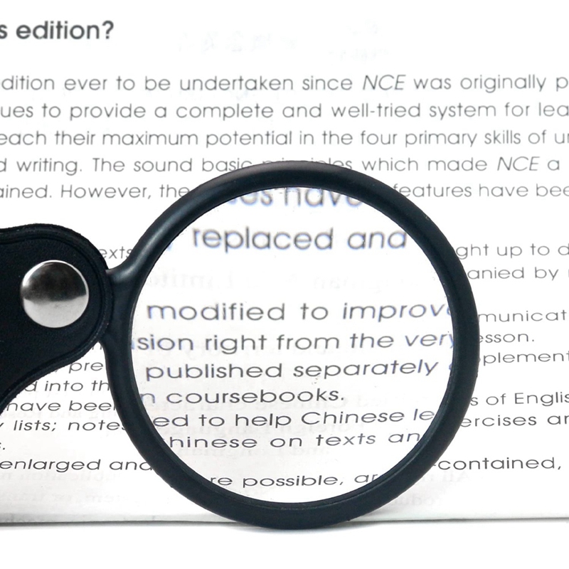 Folding Fold Away Pocket Magnifying Glass Magnifier Lens 3X Magnification Folding Leather Case Magnifying Glass