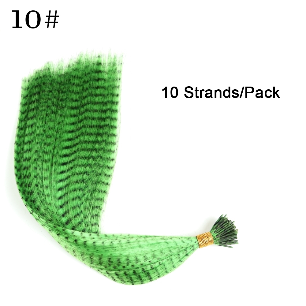 Estensioni dei capelli con piume finte colorate sintetiche I-Consiglio 16 "10 fili/confezione Accessori per parrucche in fibra resistente al calore da donna: T27/30/4