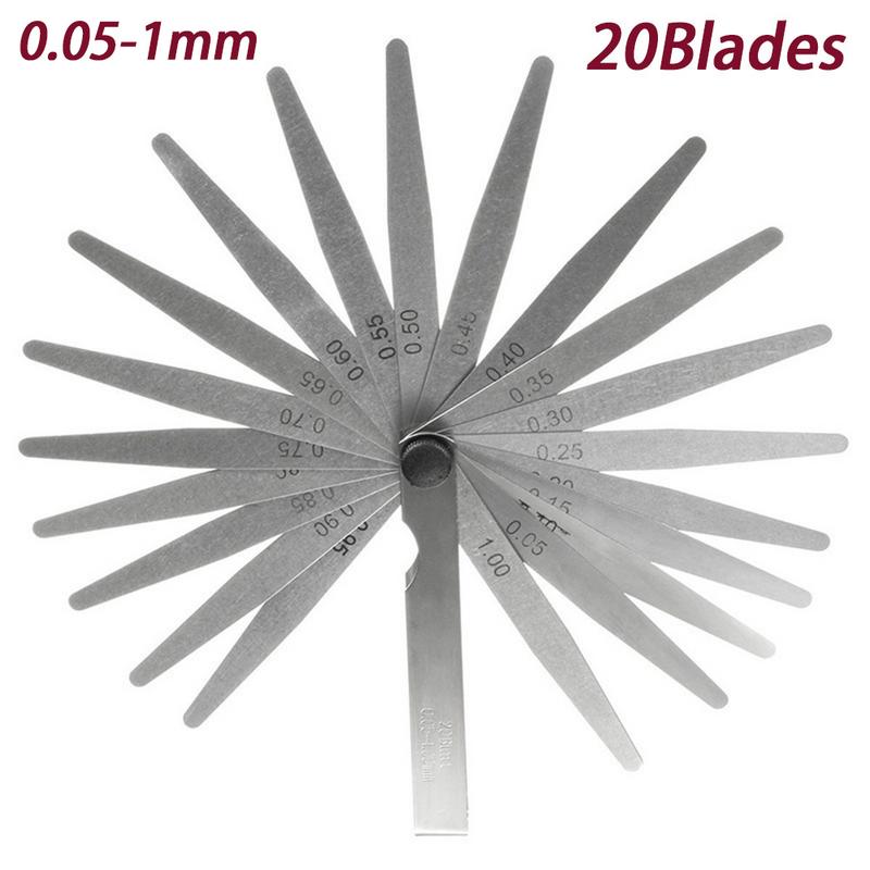 1 Set 20 Blades 0.02-1.00Mm Metric Voelermaat Voor Klaring Metingen