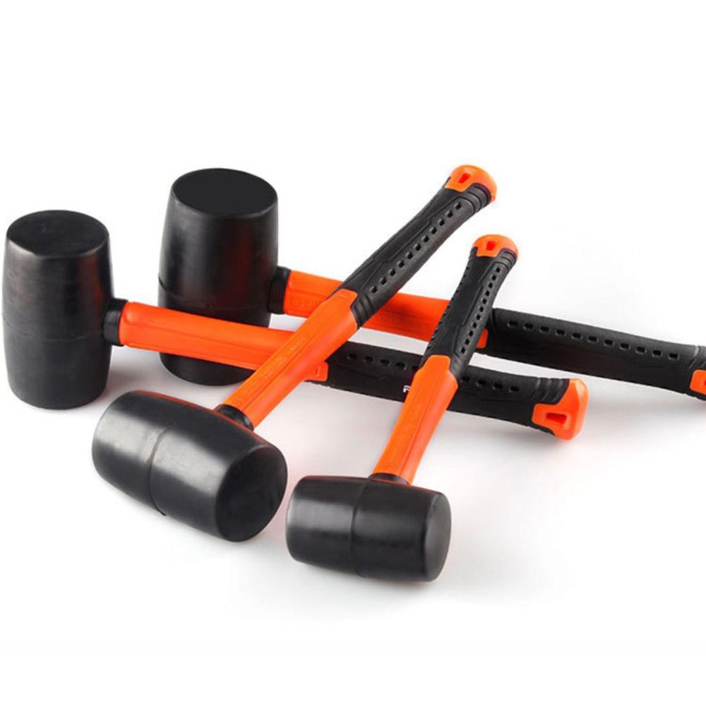 8oz/12oz Black Rubber Hammer Ceramic Tile Installation Works Wear-resistant Tile Hammer