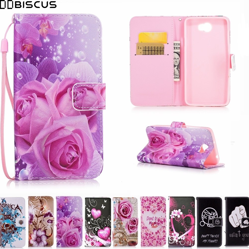 Funda de cuero con tapa para Huawei, carcasa suave tipo billetera para Huawei Y5 II 2 Y5II / Y6 ii Compact CUN-U29 CUN-L21, Honor 5A CUN-L01 CUN U29 L21