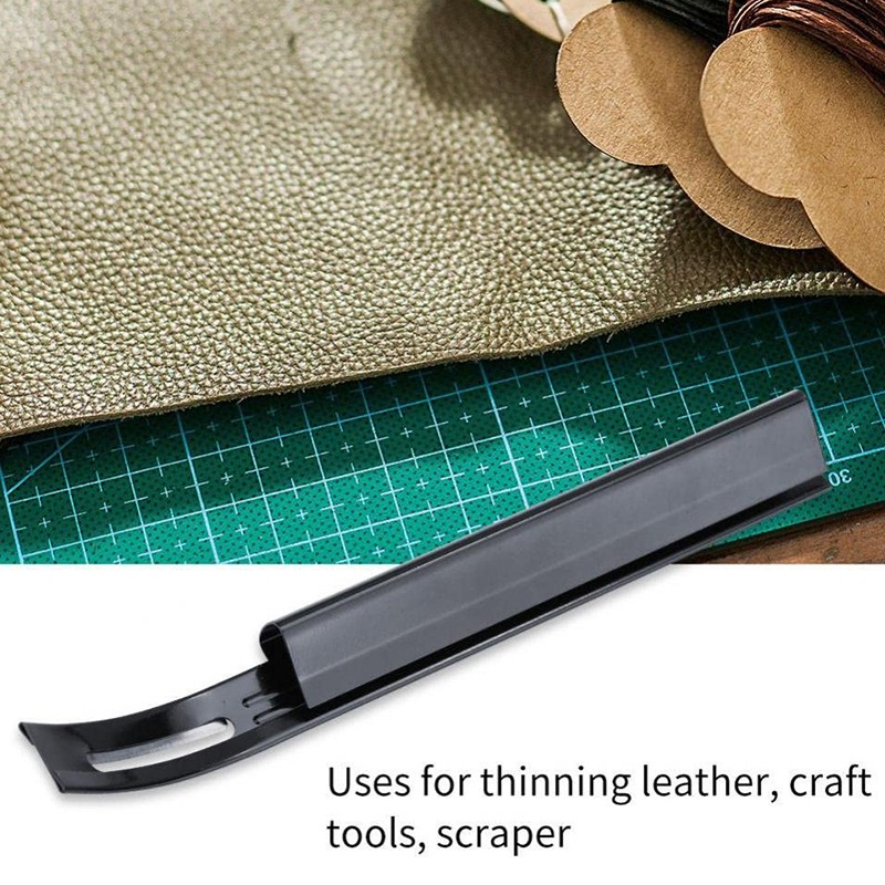 Cuchillo de seguridad para cortar cuero, herramienta para biselar con 3 cuchillas, herramienta para cortar cuero
