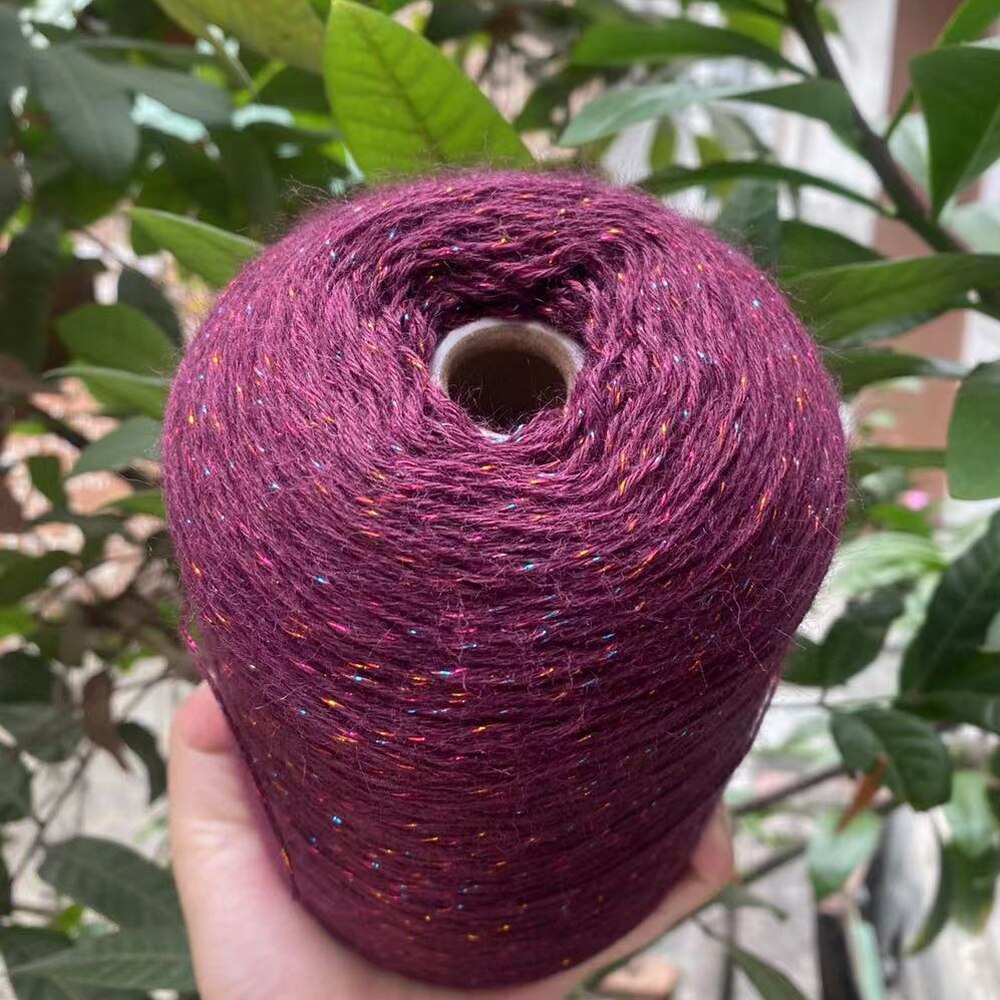 Ovillo de lana para tejer, hilo de lana de colores para estambre de seda, a mano para tejer, para ganchillo de bebé, envoltura de suéter suave ZL35, 500g: wine red