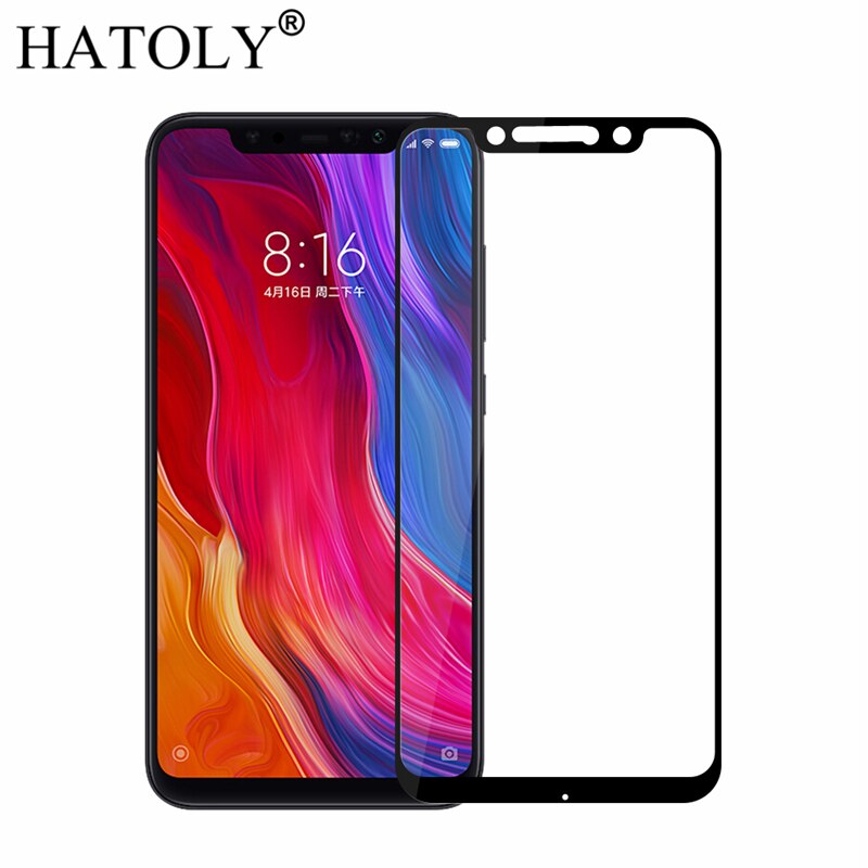 2PCS Gehard Glas Voor Xiaomi Pocophone F1 Screen Protector Xiaomi Little F1 Volledige Cover Xiaomi Pocophone F1 3D Gebogen rand Film: Black