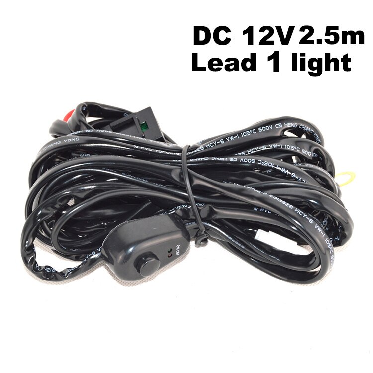 Nlpearl 12v 24v 4 ~ 20 inch led-balk offroad spot flood beam led-lichtbalk voor auto, vrachtwagen, boot, tractor 4 x 4 atv barra led-werklamp: Bedradingskabel 1-2.5m
