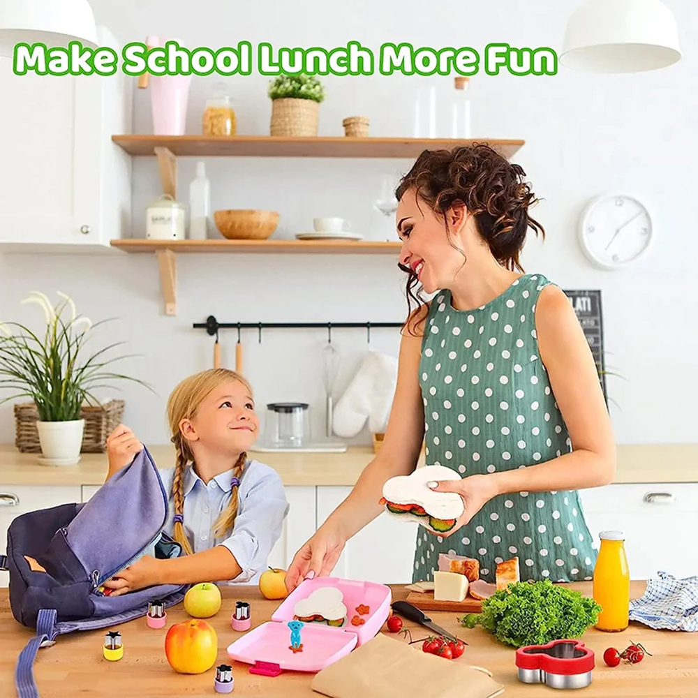 Cortadores de sándwich para niños, cortadores de formas de frutas y verduras, dinosaurio, corazón, estrella, Mickey, pan, tostada, comida, moldes para galletas