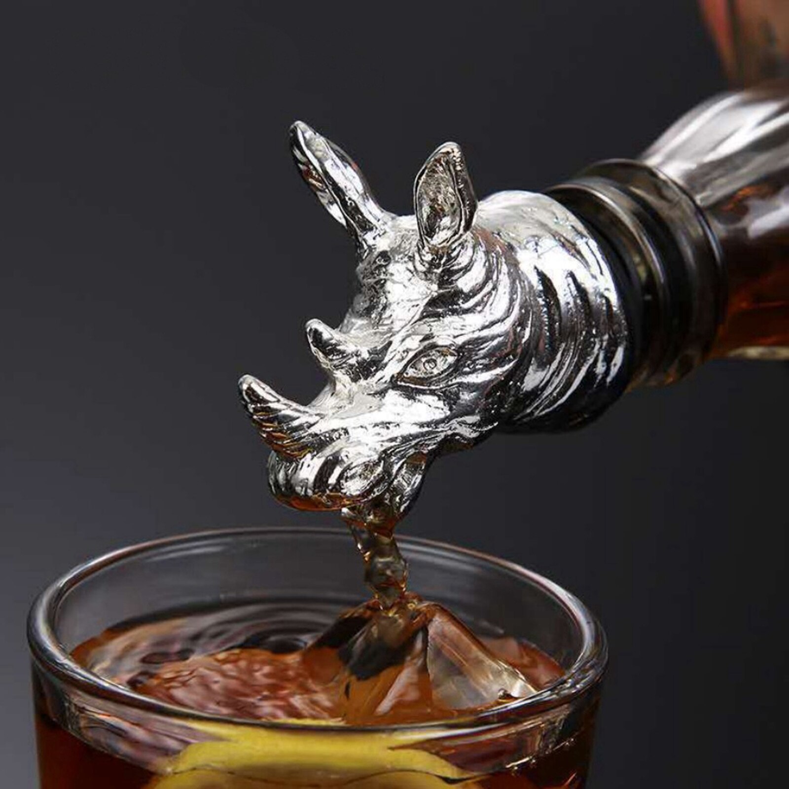 Decantador de vino Champagne con forma de cabeza de Animal, tapas de vino, selladores, utensilios de cocina para barman, accesorios para Bar: Rhinos