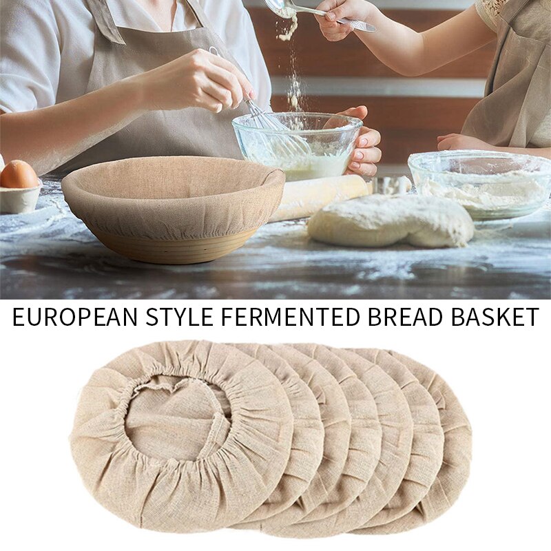 6pcs Smooth Accessories Banneton Round Bread Basket Cloth Liner Baking Kitchen Sourdough Soft Brotform Proofing Cover Dough