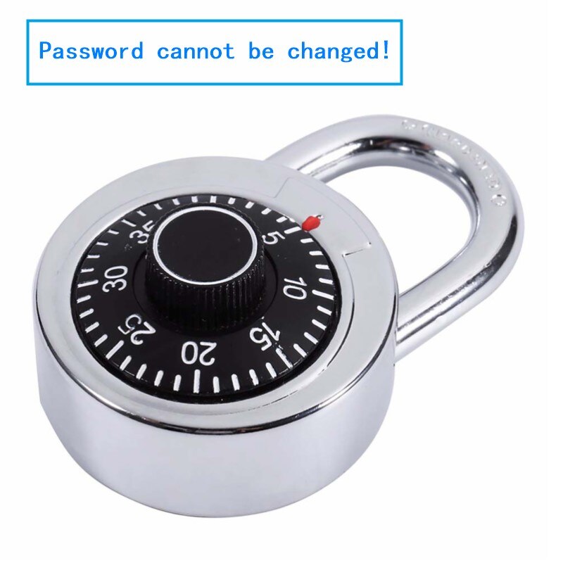 Round Rotary Digit Combination Padlock Round Number Code Lock Safe Security Zinc Alloy
