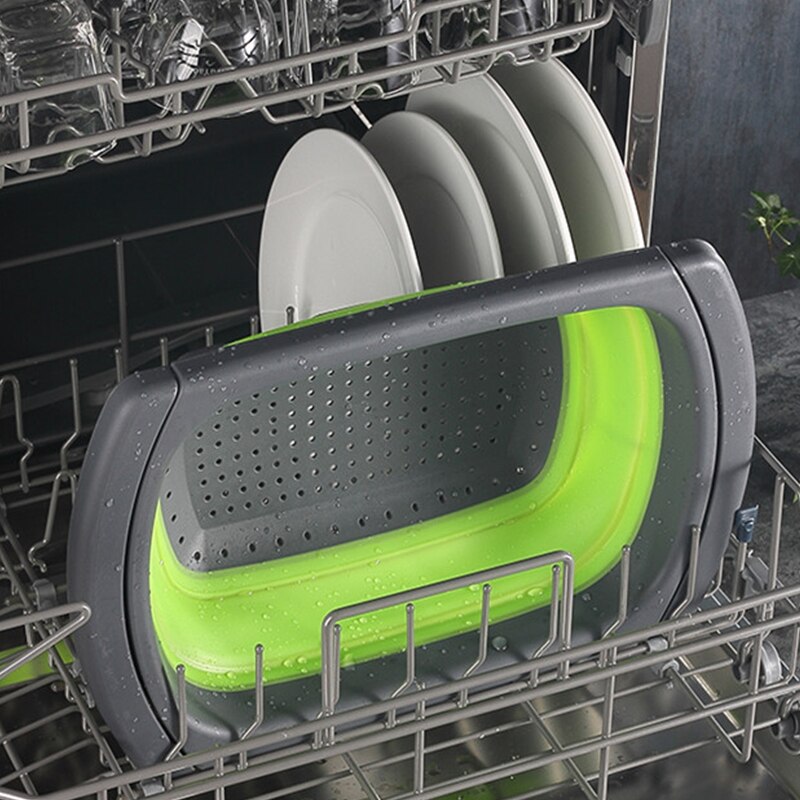 Sac de rangement de cuisine en Silicone | Panier de vidange carré passoire repliable, panier de fruits et légumes filtre pliable