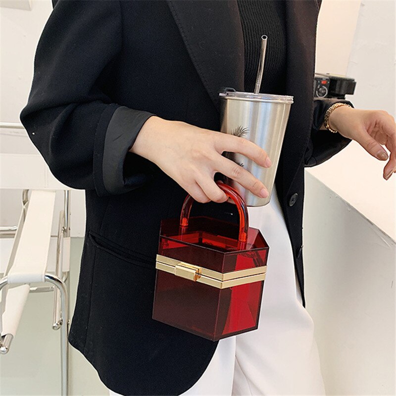 Herbst Und Winter Neue Transparente Handtasche Neue Handtasche Kupplung Partei Abendessen Tasche