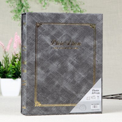 4D6 inch photo album 200 pages scrapbook baby family scrapbook photo album wedding photography photo album scrapbook photo album: Grey