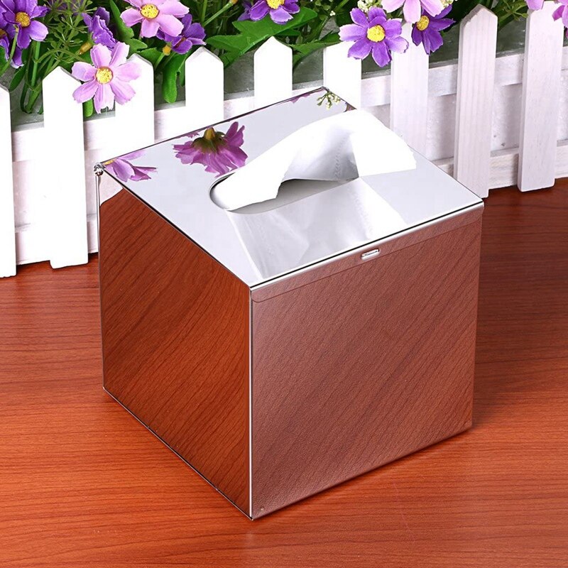 Rvs aanrechtblad papier vierkante bureau tissue doos homestay vierkante tissue papier doekjes hand doos