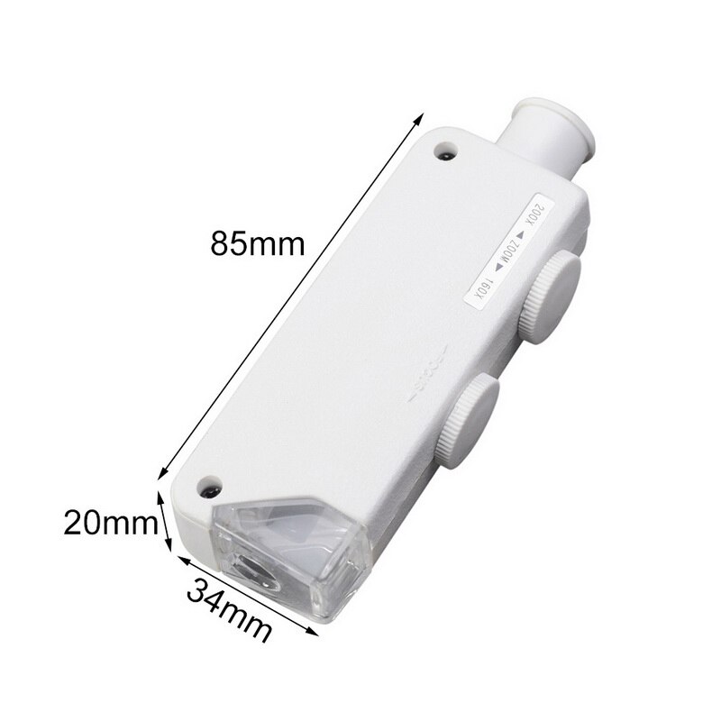 1pcs Handheld 160X-200X Magnification Zoom Len LED Lighted light lamp Pocket Microscope Magnifier Loupe