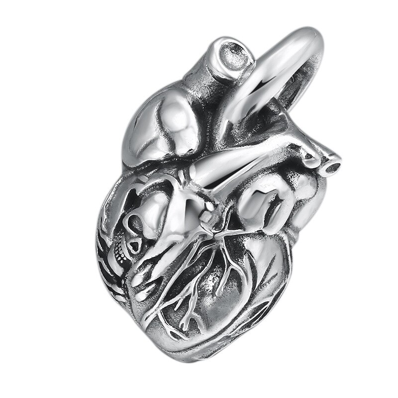 925 Sterling Silber Schädel Herz Anhänger für Halskette Frauen Jahrgang unisex Schmuck für Männer Und Frauen Halskette Anhänger Jahrgang