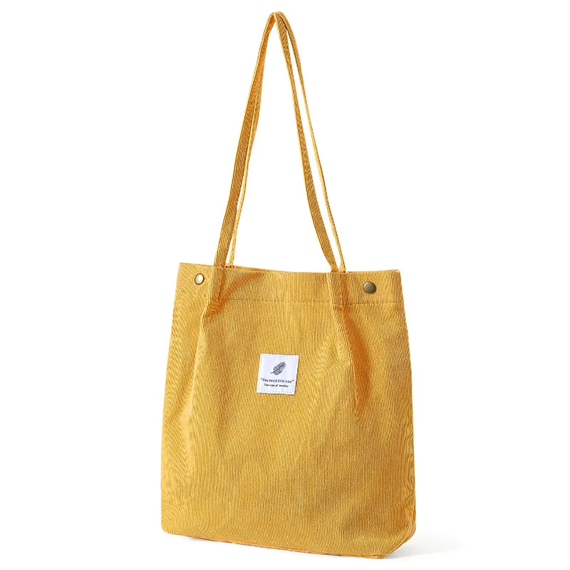 Bolso de hombro de pana Canva, bolso de mano artístico versátil transfronterizo, , portador de campus de estilo coreano: Blanco
