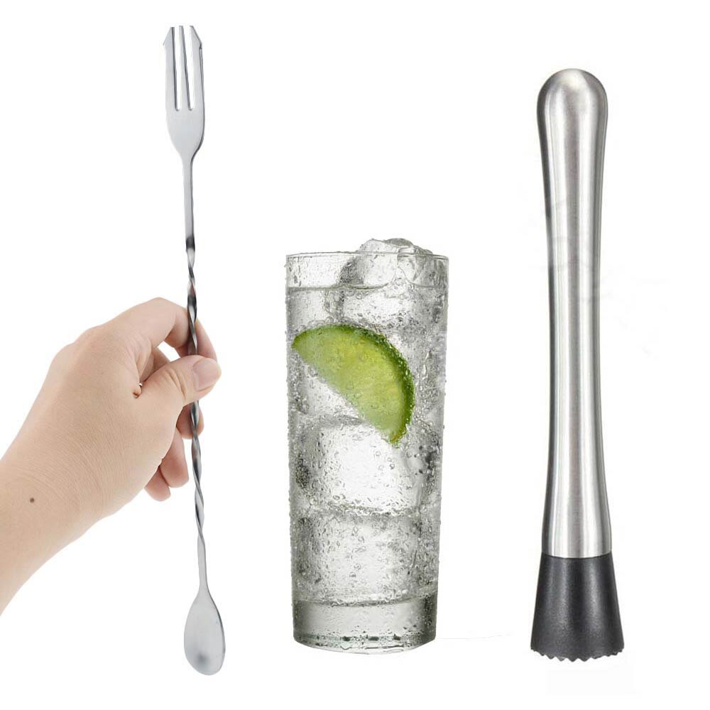 Rvs Bar Stick Cocktail Muddler Mojito Masher Fruit Mixer DIY Barware Tool