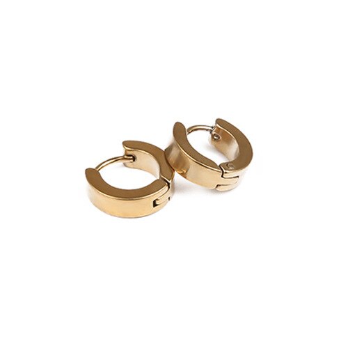 6 Style 316L Stainless Steel Dangle Round Cross Leaf Earring for Men Women Cool Punk Eboy Stud Earring Set: Style C Gold