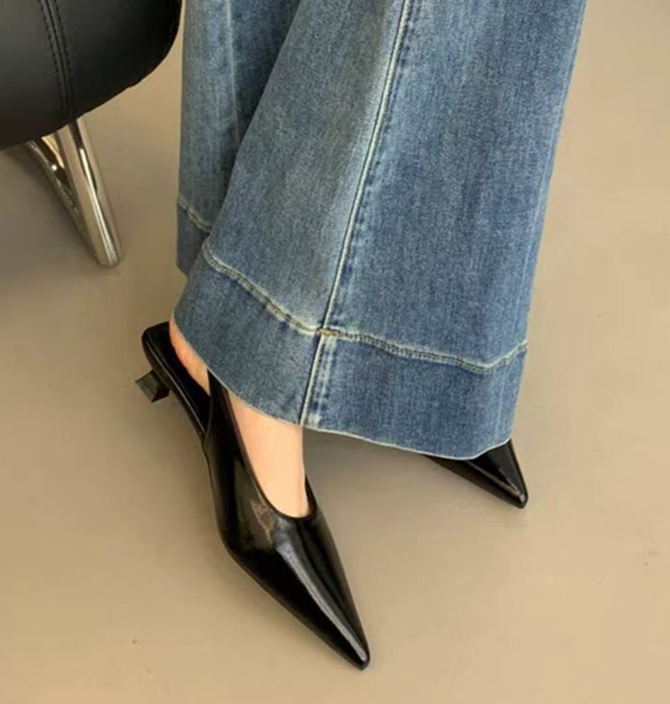 NOVEDAD DE VERANO 2025, sandalias para mujer a la con punta estrecha, zapatos elegantes sin cordones para mujer, zapatos de tacón medio fino, zapatos de tacón