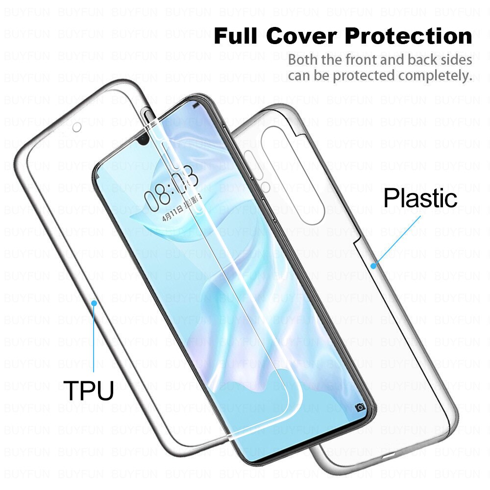 360 custodia trasparente completa per Huawei p40 p30 p20 lite light nova 7 6 se 5t 5z 5i pro Y8p y7p p smart plus 2019 custodia in Silicone
