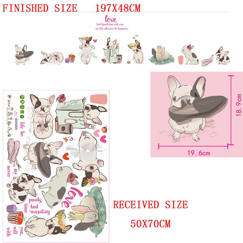 Autocollant mural en PVC pour chien bouledogue français, décoration pour chambre d'enfant, pour salle de bain, accessoire de décoration murale: Gris