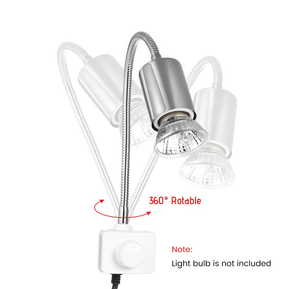 Lámpara para reptiles de 25W UVA + UVB, soporte de bombilla con Clip, lámpara halógena de calor, lámpara de base de tortuga, Kit de luz de calor, productos para mascotas