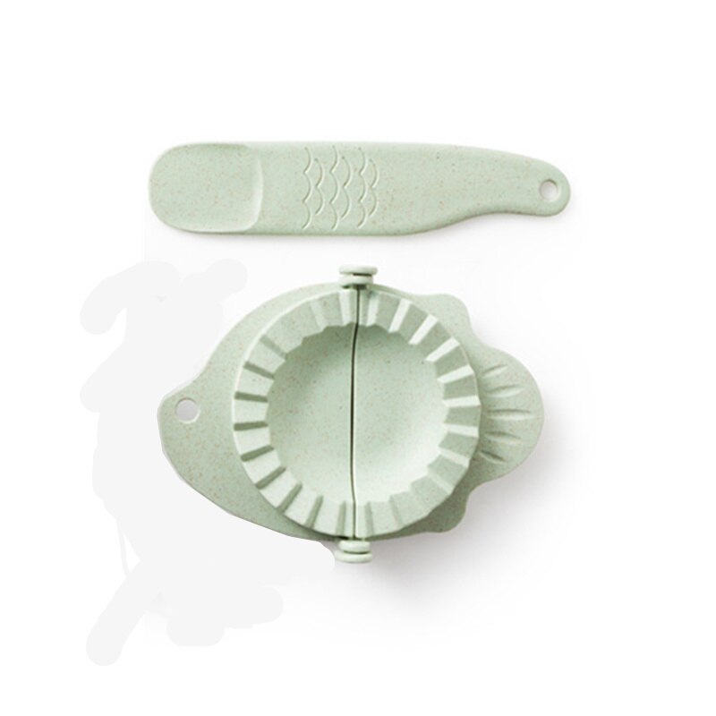 Kitchen Accessories Tools Wheat Straw Dumpling Maker Device Jiaozi Pierogi Mold Baking Tools Dumpling Mold Kitchen Gadgets: Green