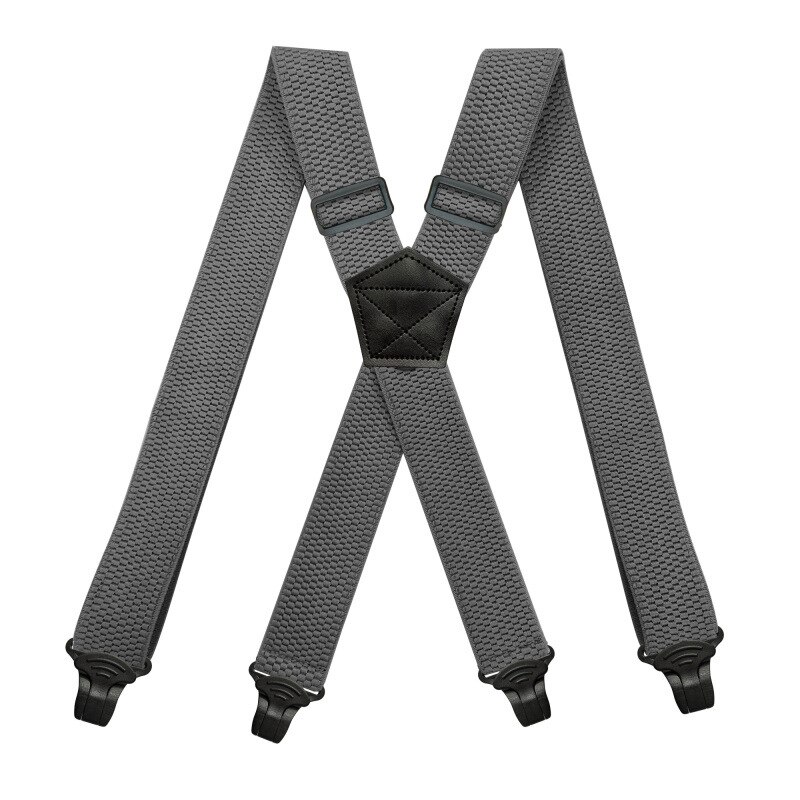 Deepeel-tirantes elásticos ajustables para hombre y adulto, suspensorio DE TRABAJO ancho con 4 clips, 3,5X120cm, 1 unidad: Gray-120cm