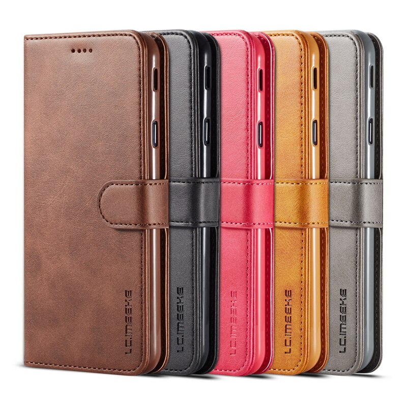 Voor samsung  j4 plus hoesje leren vintage telefoonhoesje op samsung galaxy  j4 hoesje flip portemonnee hoesje voor hoesje samsung  j4+  cover