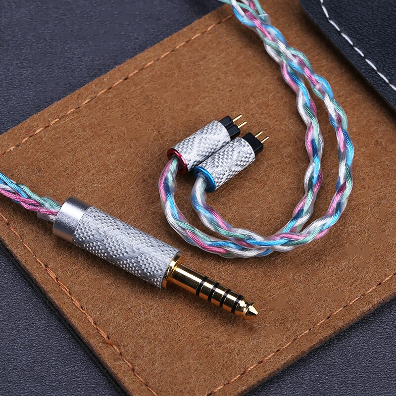OPENHEART Cable de aleación de cobre y plata de 8 núcleos Multicolor 0,78 2 pines MMCX 3,5/2,5/4,4mm equilibrio auriculares Cable de actualización de auriculares: Gris oscuro