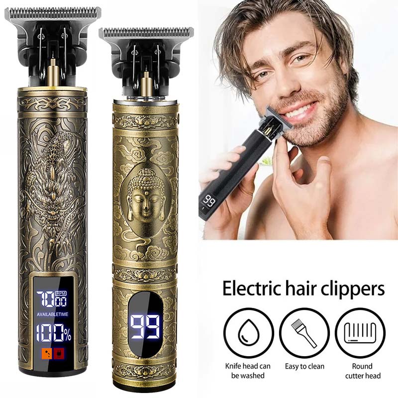 T9 Jahrgang Haars ch neider wiederauf ladbare Haars chneide maschine schnur verlieren Haars chneide maschine elektrische Haarschnitt Digital anzeige Trimmer für Männer