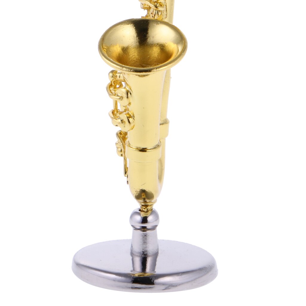 Legering gylden miniature saxofon til 1:12 skala dukkehus tilbehør klassisk legetøj musikinstrument børn børn læring