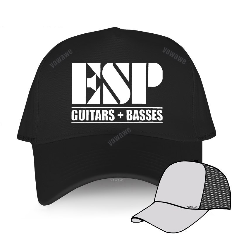 Summer Esp Guitars Caps Casual Adjustable Baseball Cap Men Music Guitars Hats: black mesh