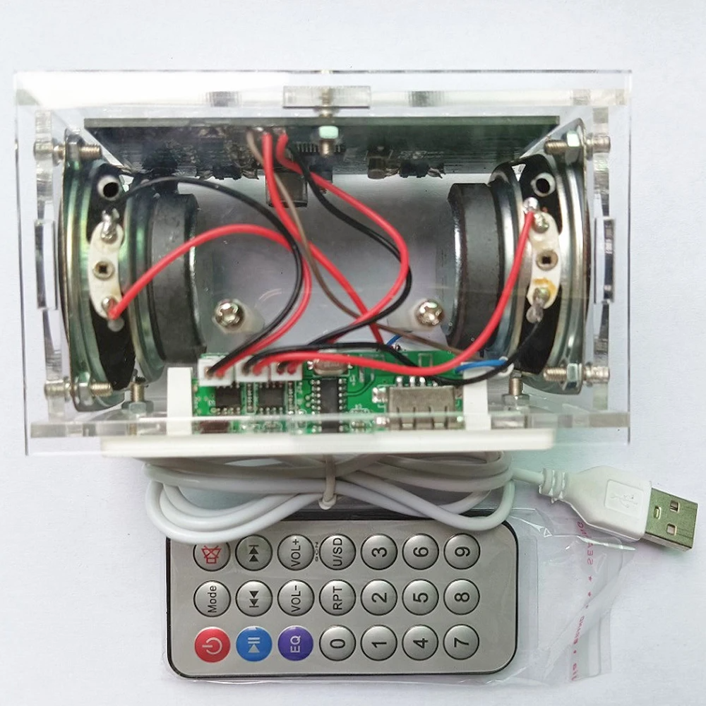 Kit electrónico de Altavoz Bluetooth DIY, Control por voz, proyecto de soldadura ajustable, memoria de apagado de doble canal, reproducción de disco U