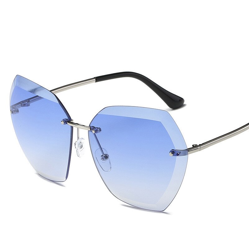 Vintage zonnebril met groot montuur, dames zonnebril zonder montuur, zonnebril met oceaanmotief, straatbrillen, oculos de sol, oculos de sol