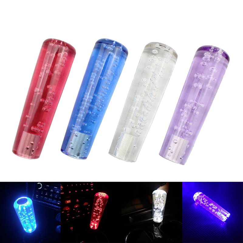 Manual Bubble Gear Stick Shift Shifter Lever Knob Cap With LED Light for Car