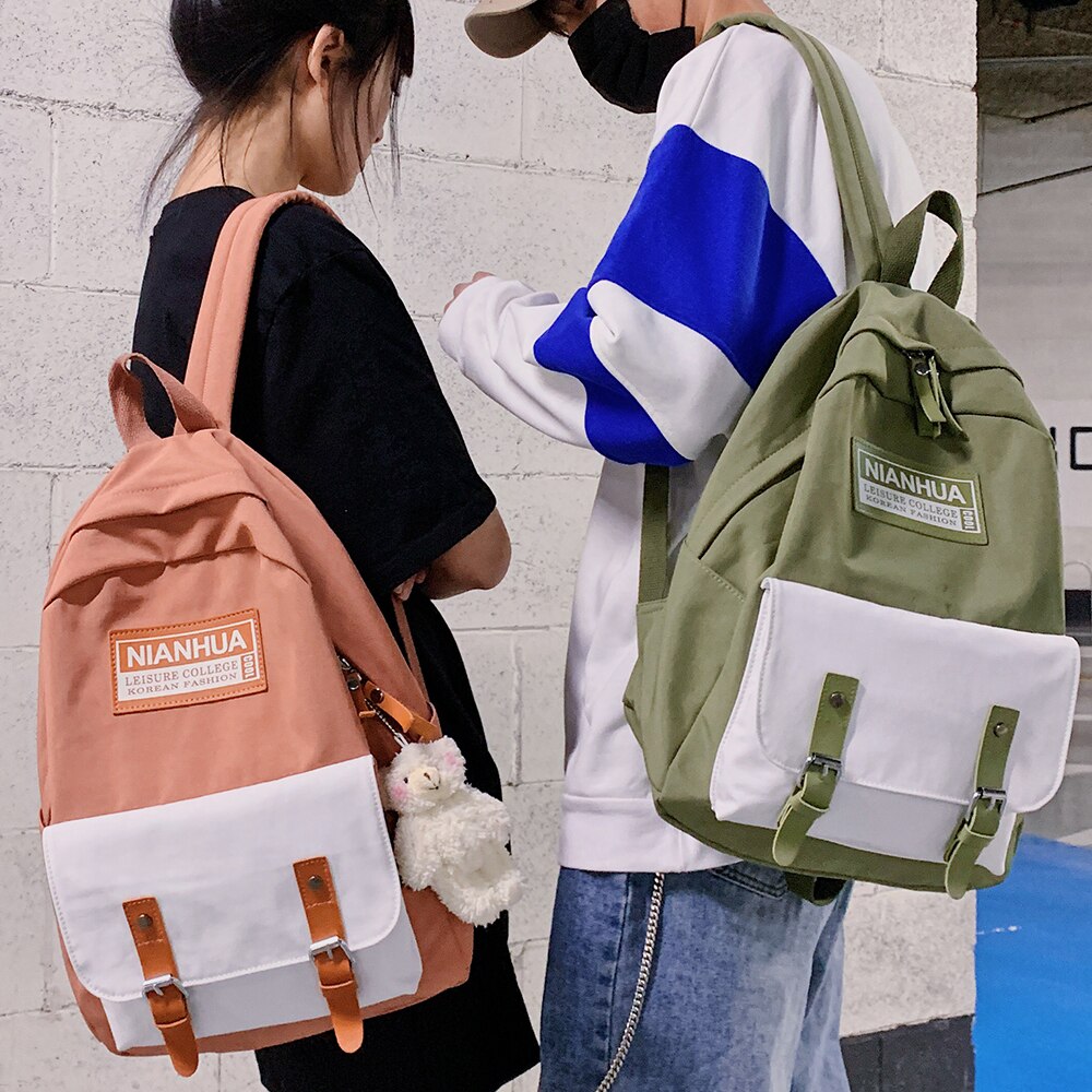 College Student Ladies Backpack Harajuku Women Female School Bag Cute Book Backpack Waterproof Nylon Girl Bag Kawaii